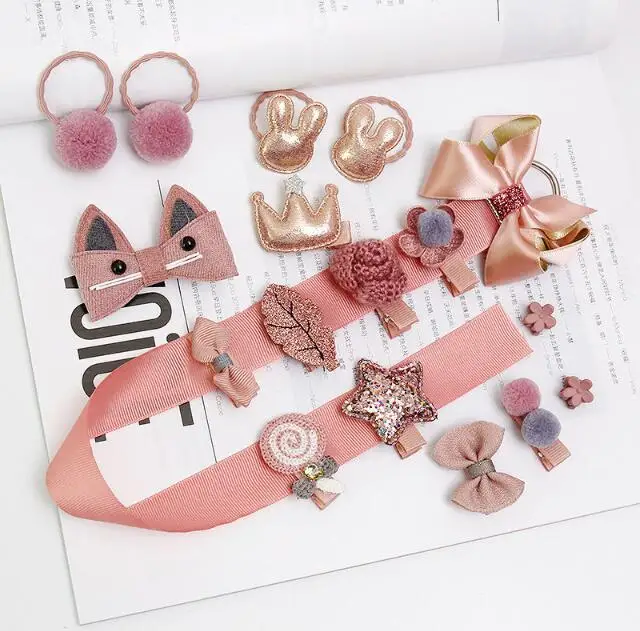 24 компл./лот 18 шт./компл. DIY простой мульти Ткани Детские Корона Заколки для волос с рисунками из мультфильмов: обруч для волос Инструменты для укладки волос аксессуары HA1612
