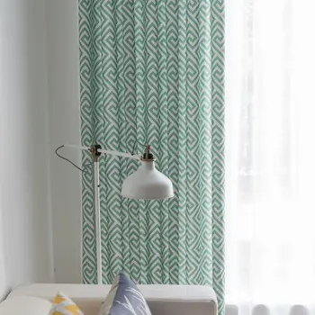 

100*280cm Maze Print Line Cotton Blinds Shading Window Curtains
