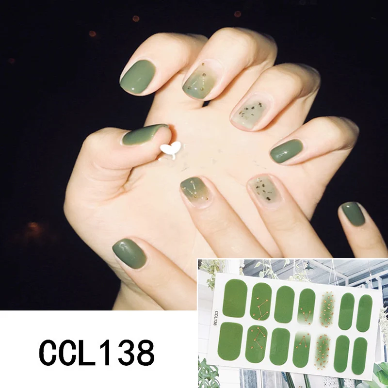 ccl138 Отшелушивающий стиль наклейки для ногтей водонепроницаемый длительный Полный Обертывания патчи для ногтей, маникюр поставки SSwell - Цвет: ccl138