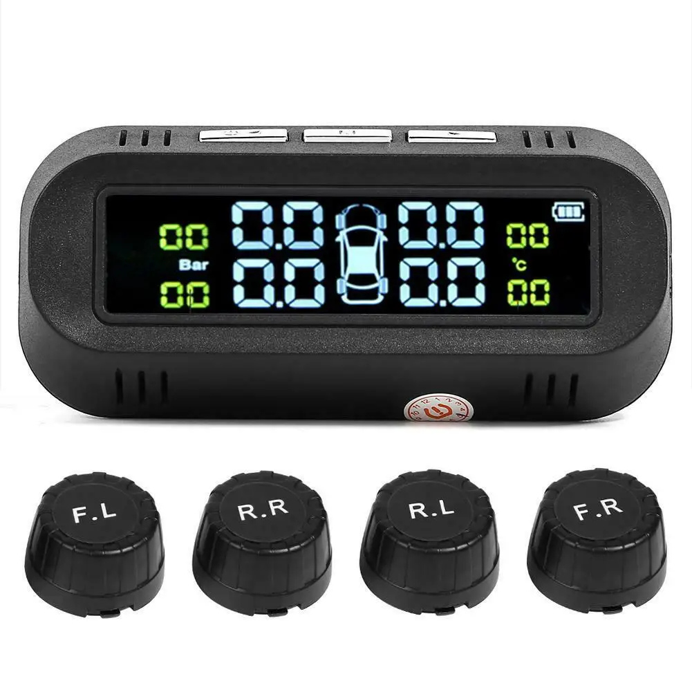 1 комплект солнечной беспроводной автомобильный TPMS система контроля давления в шинах lcd с датчиками