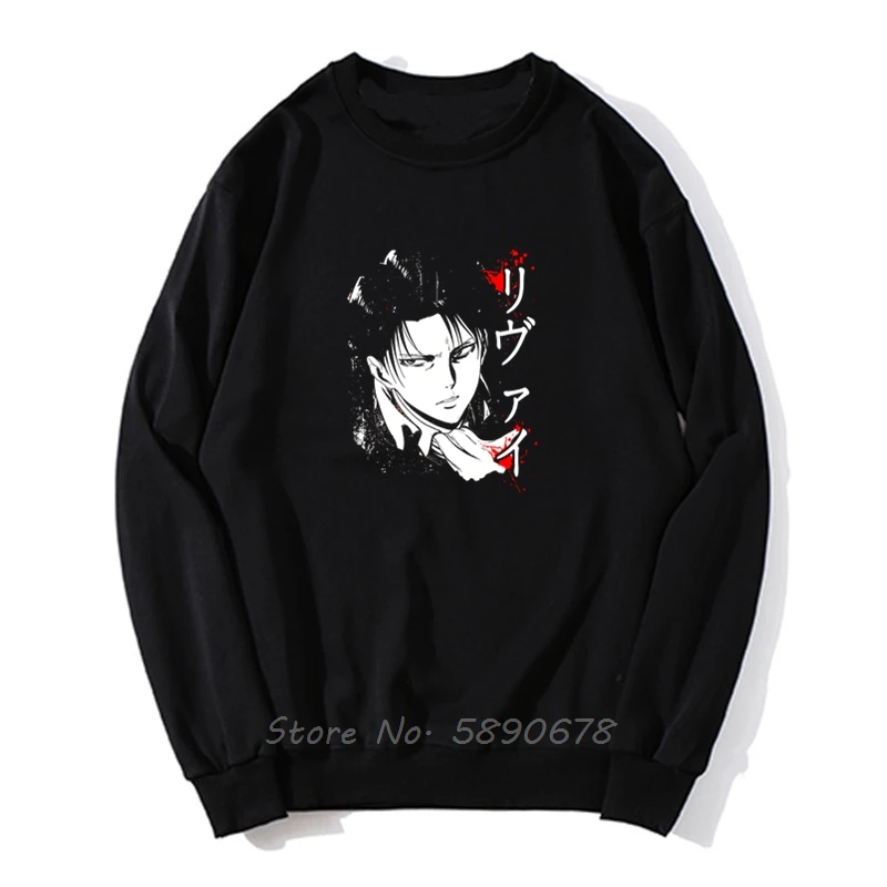 Captain Levi Hoodie Attack On Titan Japanese Anime Men Autumn Winter Pullover Sweatshirt Harajuku | Мужская одежда