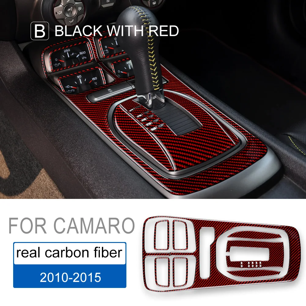 Real Carbon Fiber Gear Shift Panel Cover For 2012-2015 Chevy Camaro – Easy Install Interior Trim Upgrade