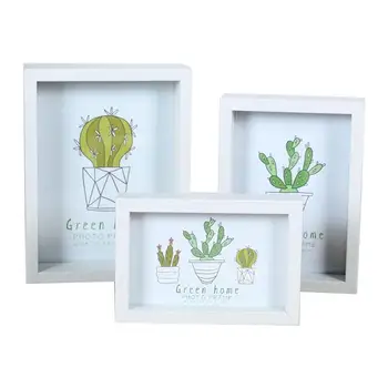 

3Pcs White Wood Grain Photo Frames Delicate Elegant Wooden Picture Holders Creative Photo Wall Decoration For Home Office Cafe