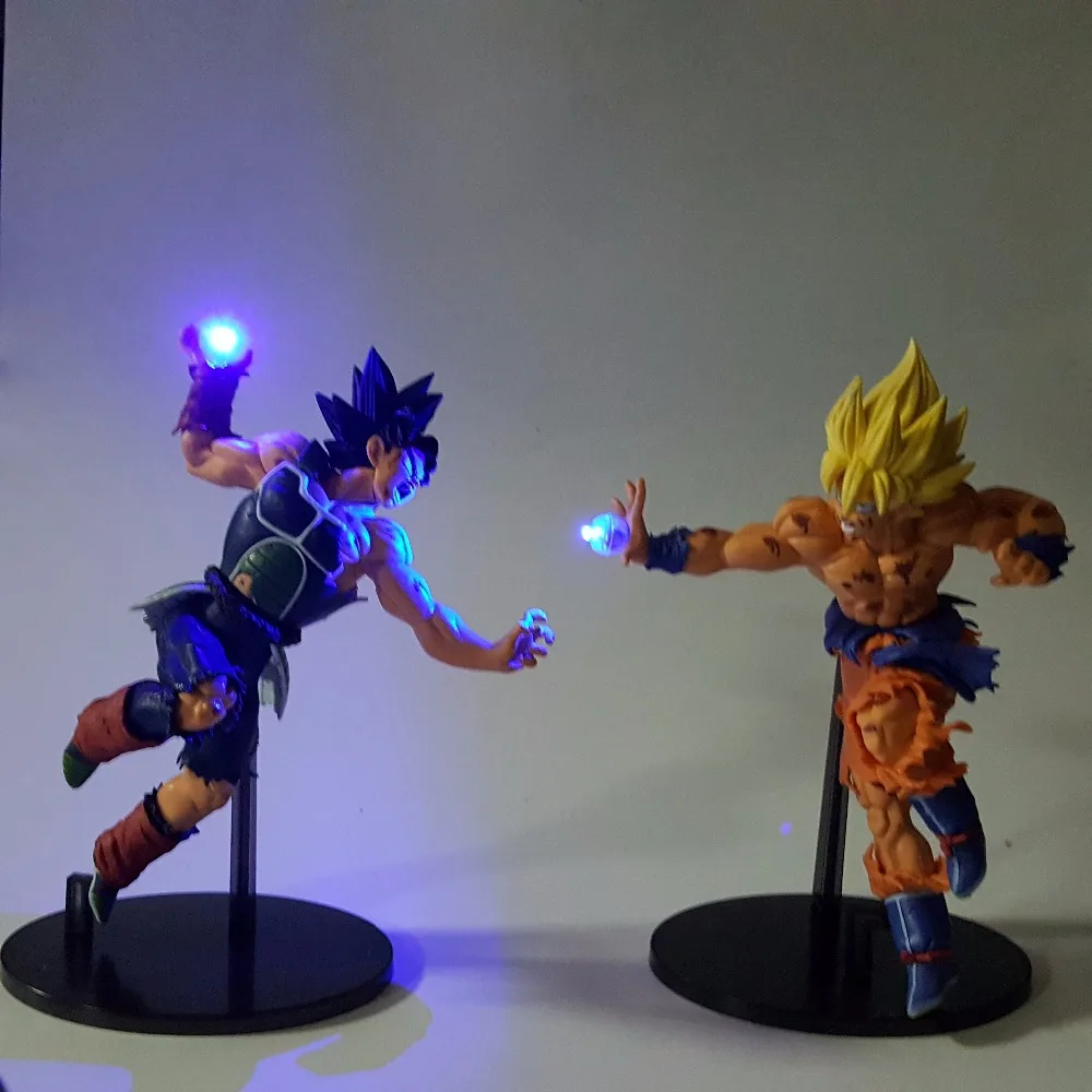 Dragon Ball Z Action Figures Son Goku Burdock Figura Kamehameha Led Light Night Lamp Anime Dragon Ball Super Saiyan Goku Model