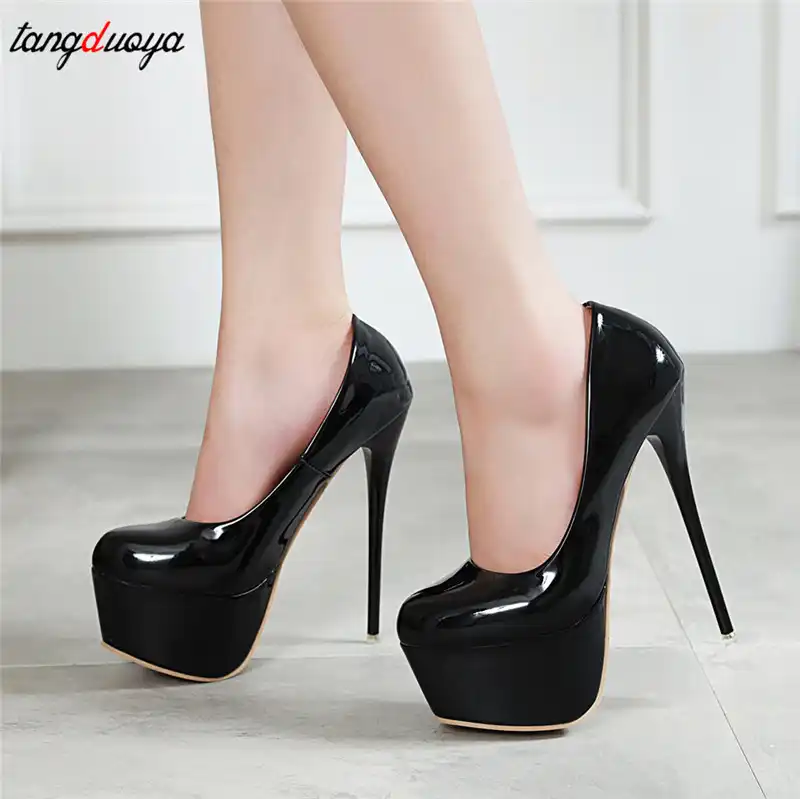 Zapatos de plataforma de charol para mujer, tacones altos finos sexys de  16cm, para boda, de talla grande 42, 2020|Zapatos de tacón de mujer| -  AliExpress