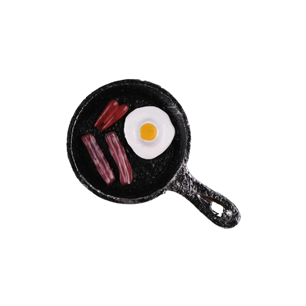 New Creative Cute Home Refrigerator Stickers Food Shape Magnetic Bread Milk Bacon Fried Egg Pan Resin Refrigerator Stickers - Color: XW04519