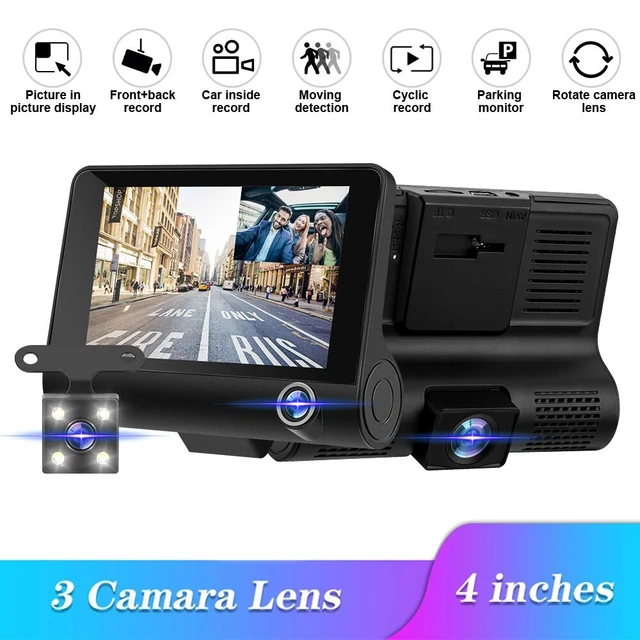 HI.FANCY ABS Auto 3 Lenses Dash Cam 2-inch Screen Movement