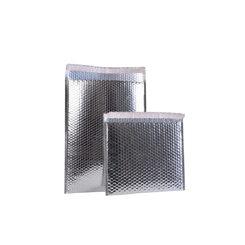 50Pcs/Lot 11x13cm Sliver Aluminum Bubble Shipping Bag Padded Envelopes Bubble Mailer Bag Aluminum Foil Gift Packing Wrap