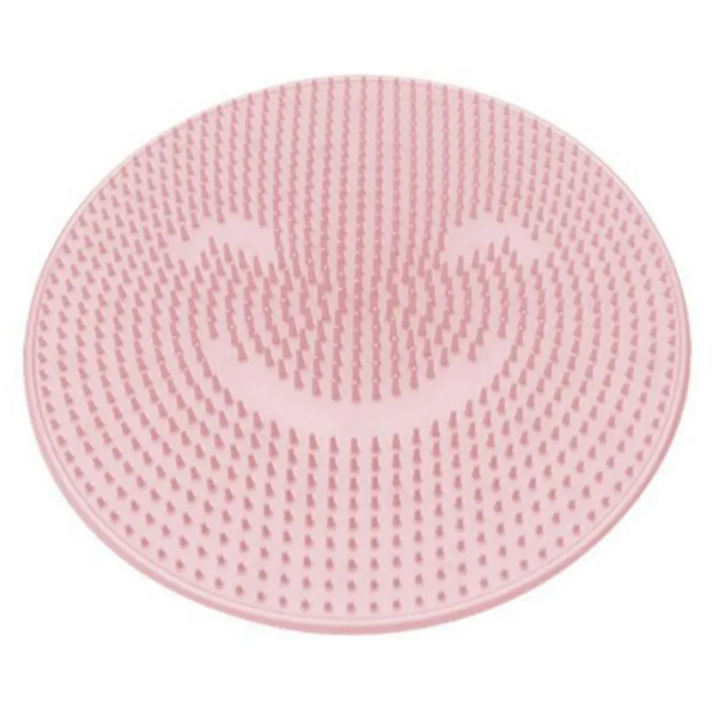 Lazy Bath Massage Pad Silicone Suction Cup Slippers Bath Foot Brush Dead Skin Remover Bathroom Shower Mat Non-slip Mat - Цвет: Розовый