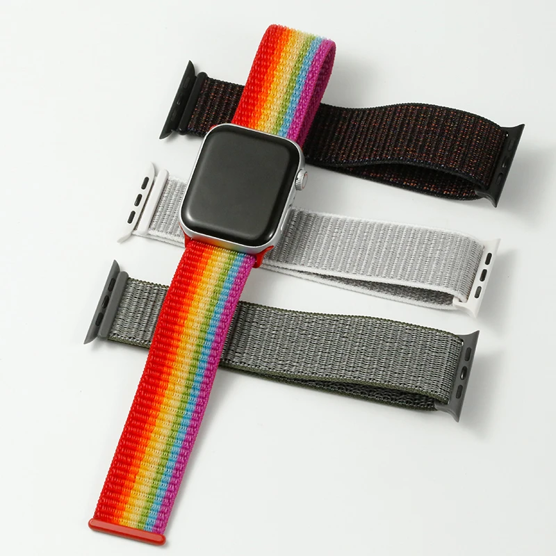 Нейлоновый ремешок для часов для Apple Watch Series 5 4 3 2 1 мягкий дышащий сменный браслет на запястье для iWatch 38 мм 40 мм 42 мм 44 мм