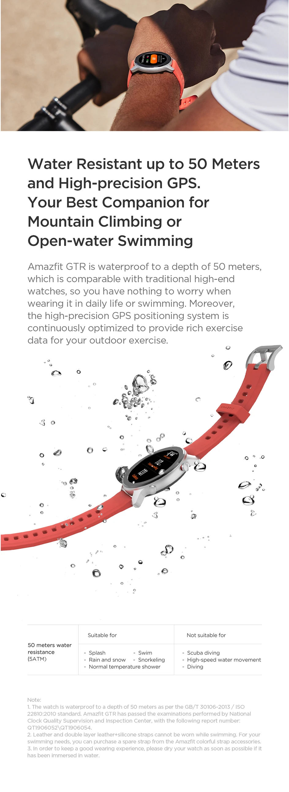 Оригинальные Huami Смарт-часы AMAZFIT GTR 47 мм 5 АТМ водонепроницаемые часы 1,3" AMOLED gps+ ГЛОНАСС умные часы мужские 24 дня батарея