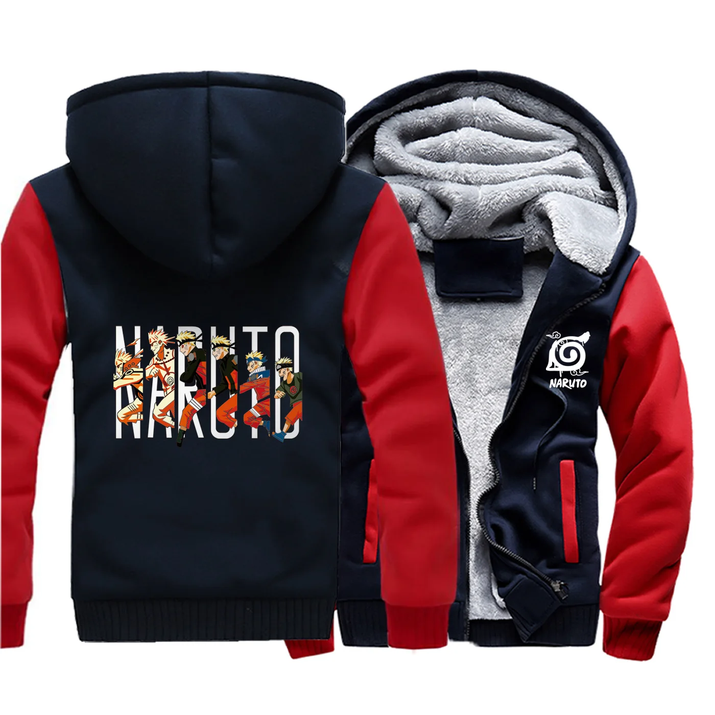 Cool Naruto Sweatshirt Raglan New Winter Warm Clothing Anime 0Cartoon Hoodies Streetwaer Coat Thick Hoody Hip Hop Fashion