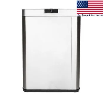 

13 Gallon Trash Can Sensor Stainless Steel Household Office Supplies Garbage