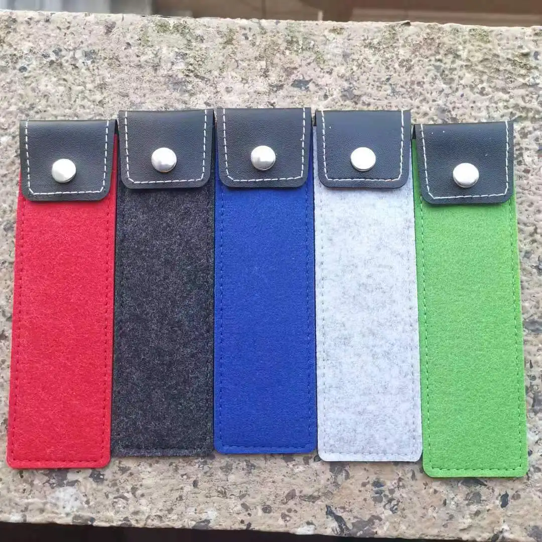 

1Pc Gray Felt Scrub and PU Leather Material Fountain Pen Pouch Pen Bag 5 Styles