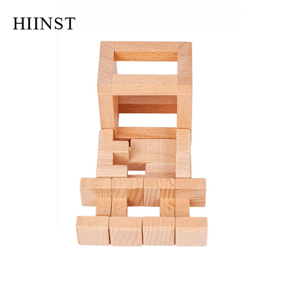 HIINST, новинка, веселые игрушки, квадратная головоломка, деревянная, Kongming, логическая игра для детей, взрослых, обучающая игра для детей, интеллектуальные игрушки