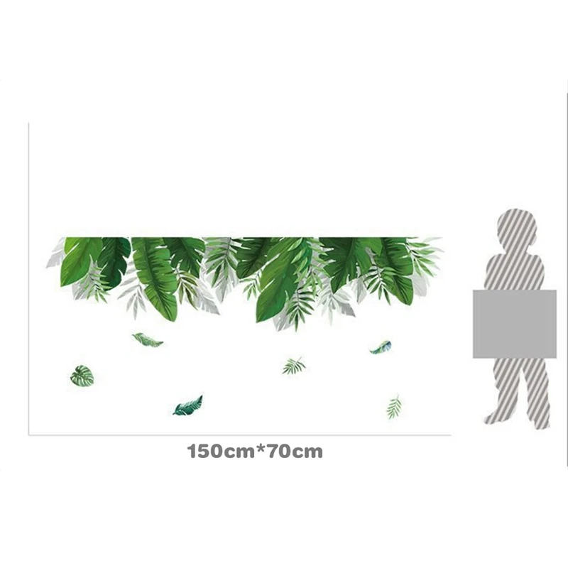 Домашний тропический джунгли зеленые листья стикер на стену украшение гостиной Ресторан Приморский завод Ласточка искусство настенный рисунок Декаль