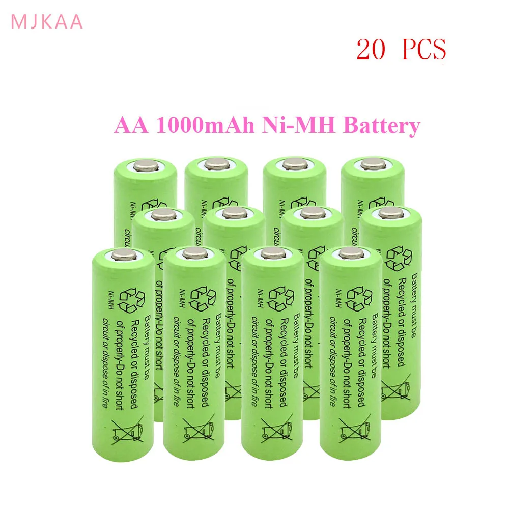 20 шт Новые кусочки 1,2 V 1000 Mah NI-Mh батареи электронные игрушки нейтральный AA подходит для фонарь