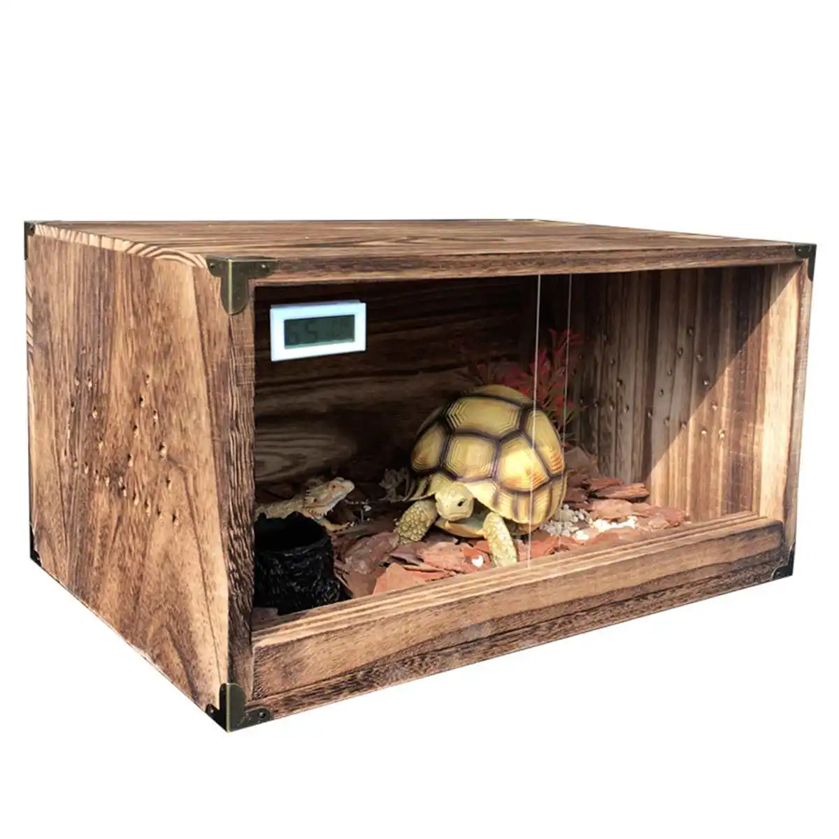 

Frogs Snake Turtle Lizard Tank Wooden Reptiles Terrariums Vivarium Enclosure Heating Cage Breeding Box Reptiles Winter Supplies