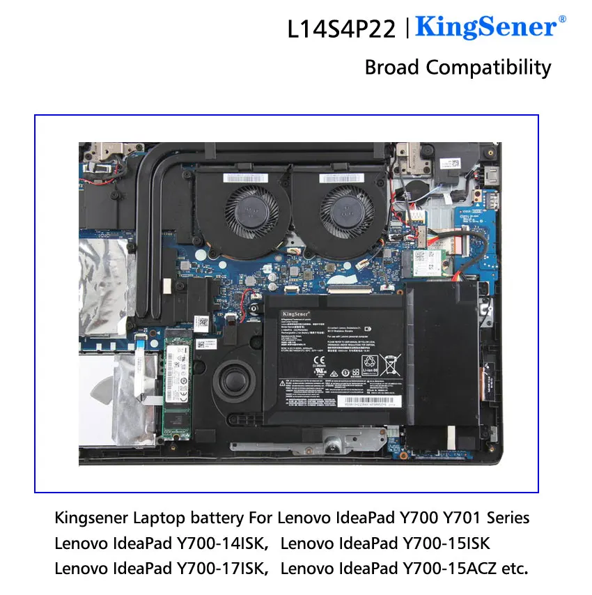 L14M4P23, Y700, Y701, Y700-17iSK, Y700-15ISK Series, 5B10H22084, 14.8V, 4050mAh