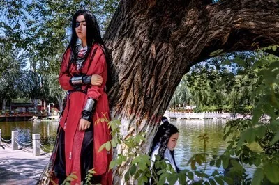 Аниме Tian Guan Ci Fu Hua Cheng, костюм для косплея, красный длинный костюм, костюмы на Хэллоуин для женщин и мужчин