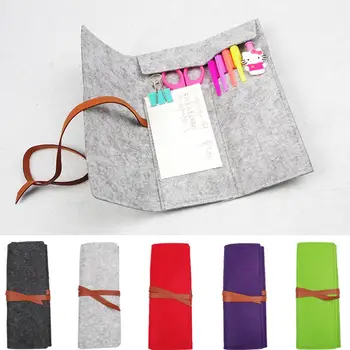 

Adeeing Fashional Pencil Case Creative Multifunction Felt Binding Pen Holder Pouch Bag Studdents d18