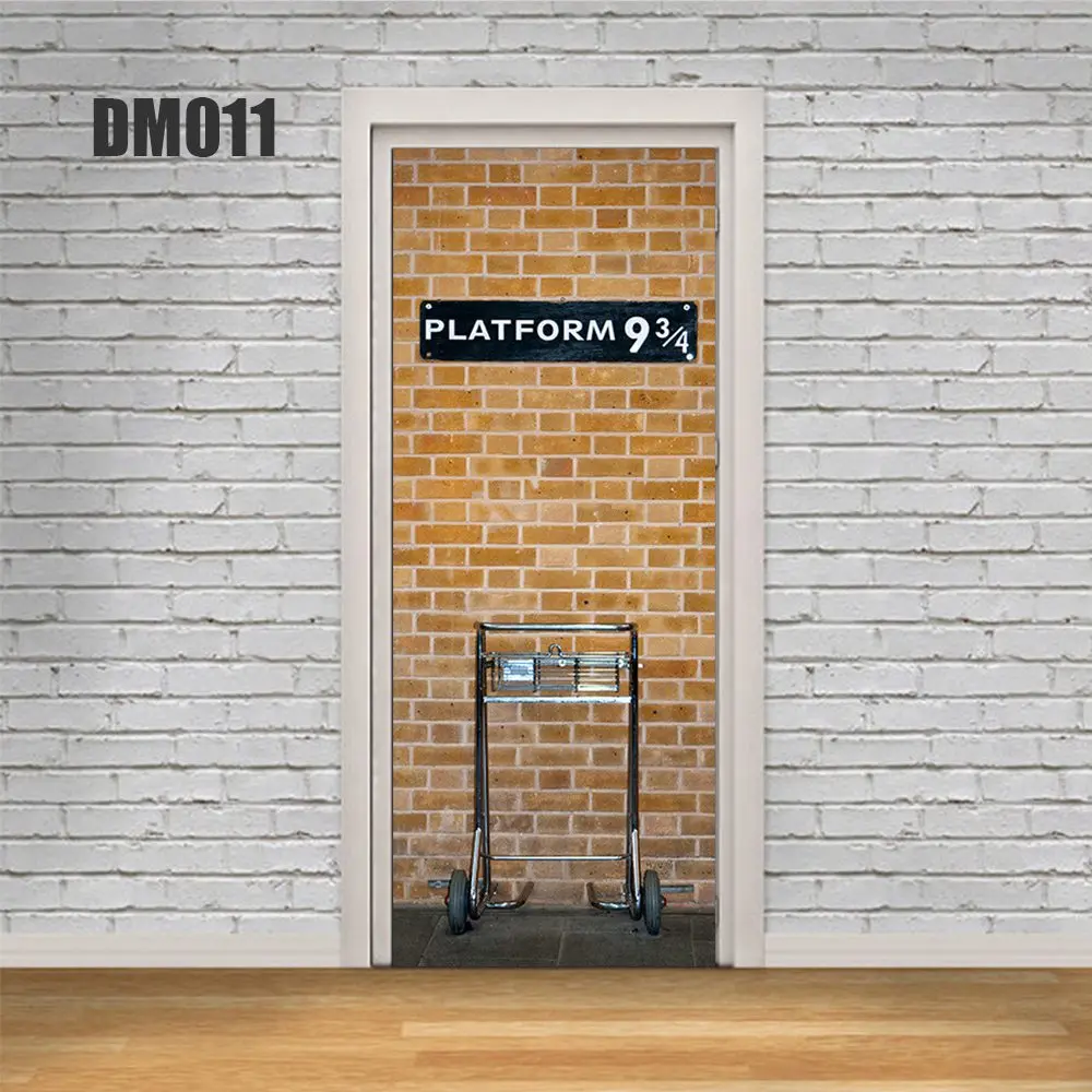 Ретро 3d моделирование книжная полка DIY креативные настенные наклейки старый ремонт двери водонепроницаемый ПВХ самоклеящаяся Съемная наклейка на дверь - Цвет: DM011