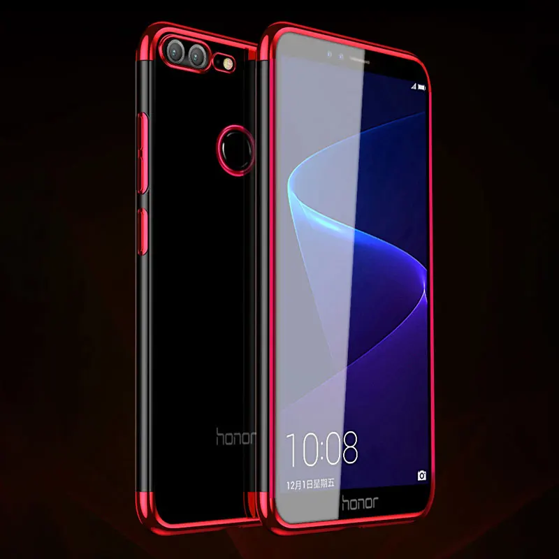 Red Чехол для huawei Honor 9 Lite, мягкий чехол из ТПУ и силикона, Роскошный прозрачный чехол для Honor 9 Lite - Цвет: Red