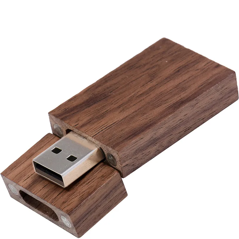 JASTER(более 10 шт. бесплатный логотип) деревянный USB флэш-накопитель+ коробка Флешка 8 ГБ 16 ГБ 32 ГБ логотип на заказ для фотографии свадебный подарок - Цвет: Walnut wood