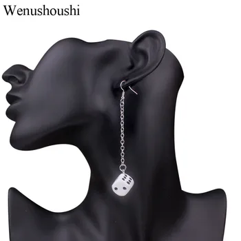 

15mm acrylic dice earrings statement earring dice long earing novelty creative street brincos di015