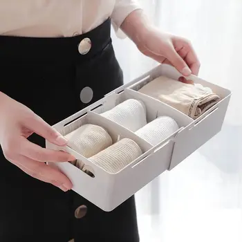 

Multifunctional Retractable Partition Storage Box Underwear Divider Drawer Lidded Closet Interior for Ties Socks Shorts Bra