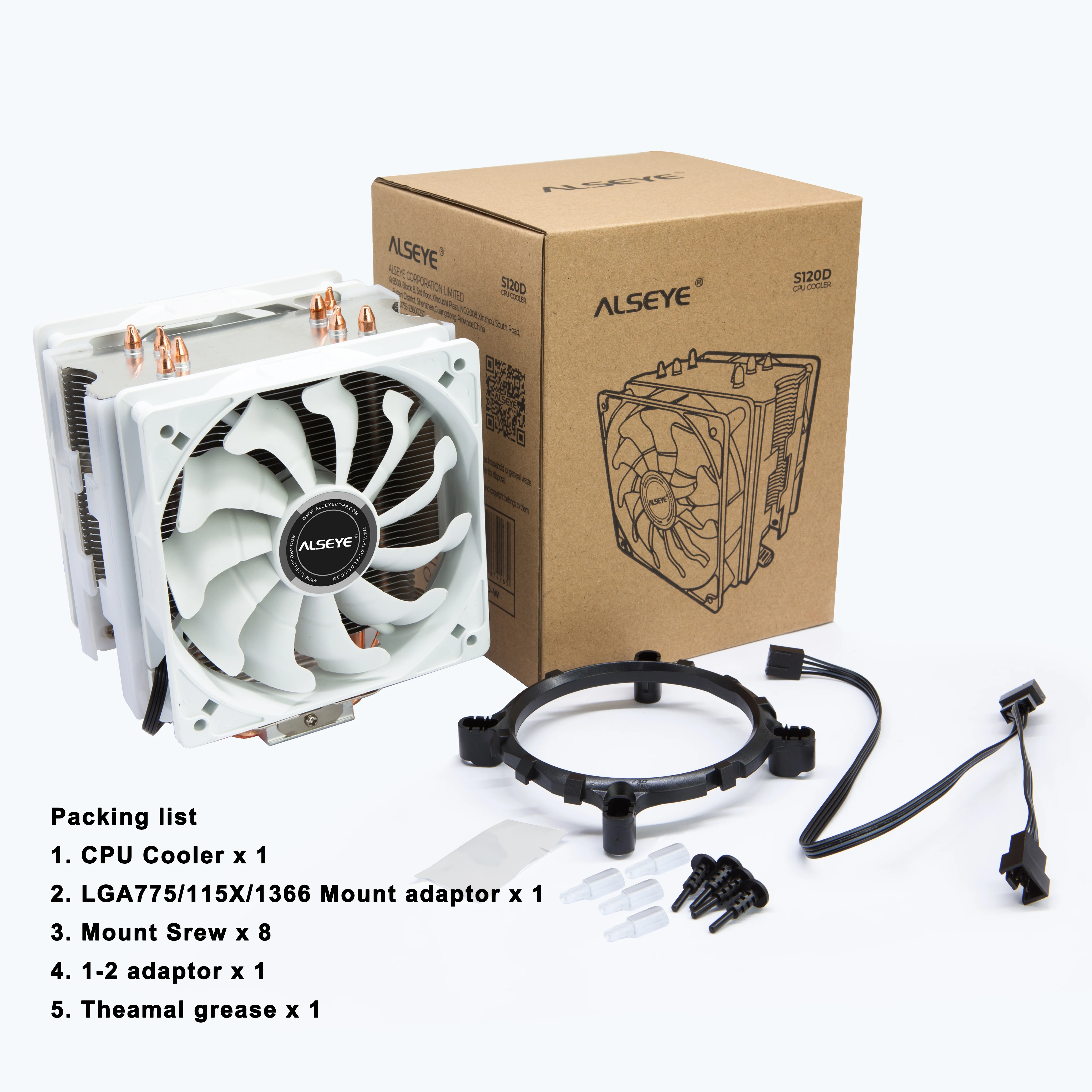 Кулер для процессора ALSEYE S120D PWM 120 мм 4 контакта тепловых трубки кулер LGA 775 115x1366 AM2 +