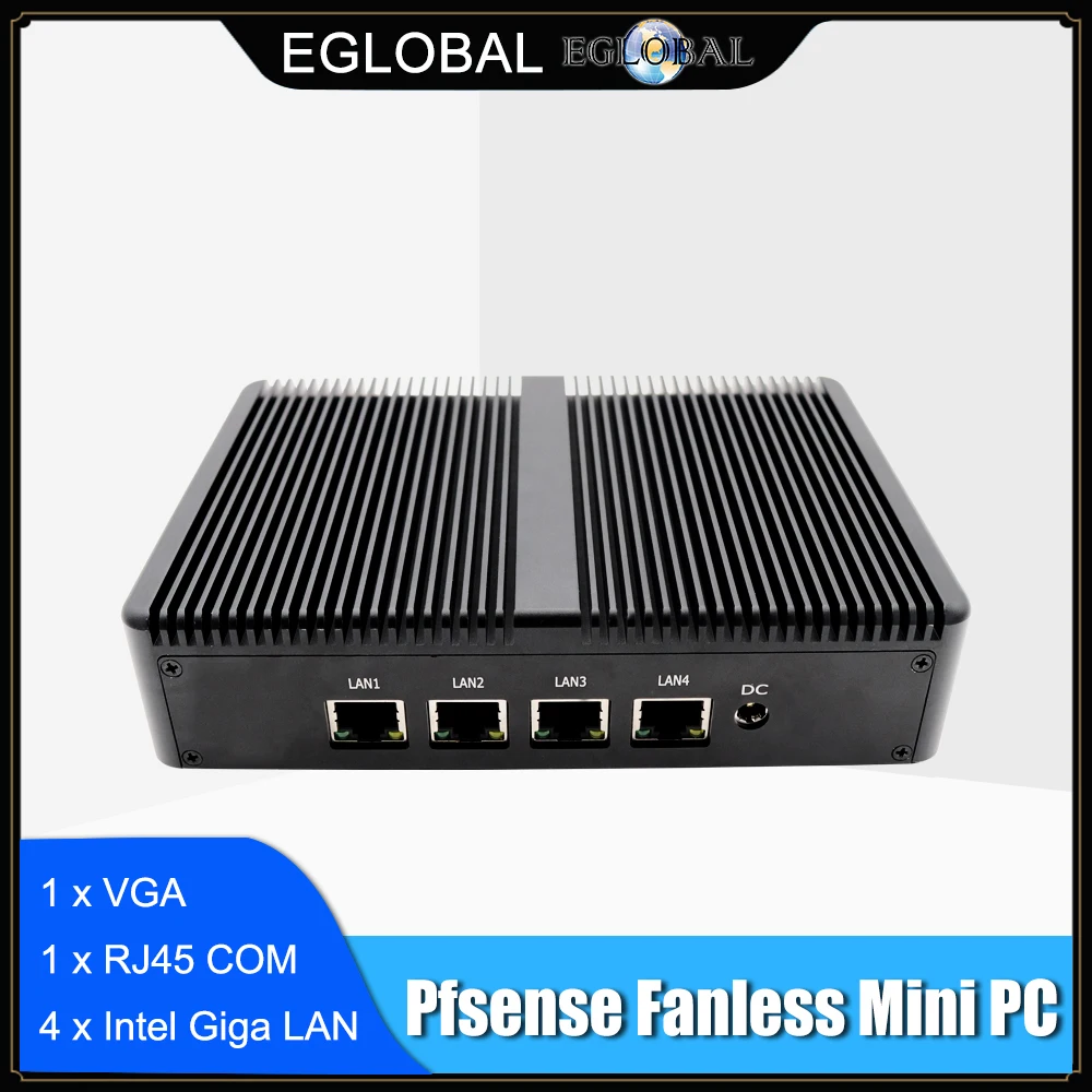 Процессор Eglobal Fanless Pfsense мини ПК Linux J1900 4 ядра Nano Itx * Intel WGI211AT Gigabit RJ45 сетевой