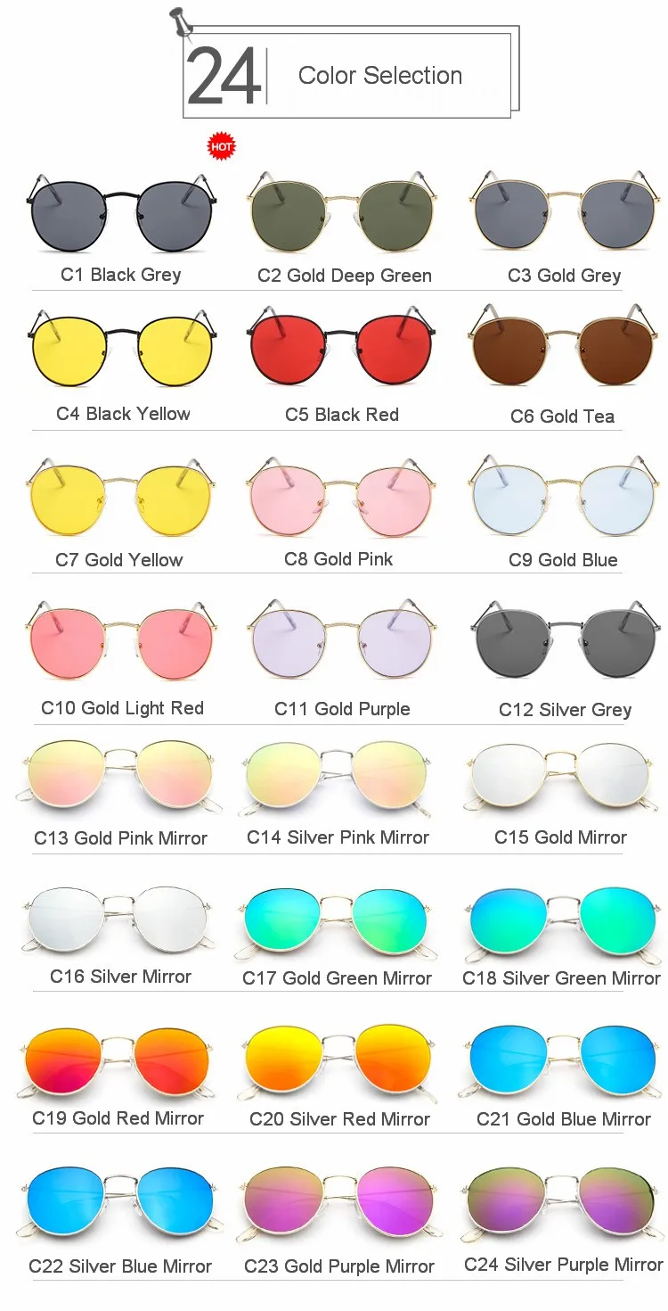 Women's Glasses MYT_0306 Sunglasses Women 2020 Classic Vintage Oval Sun Glasses Eyewear Round Mirror Small Metal Frame Oculos De Sol Gafas UV400 womens ray bans