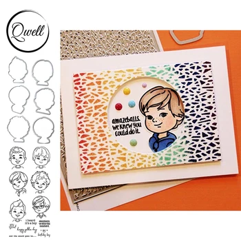 

QWELL Naive Boys Metal Cutting Dies Match Clear Transparent Stamps Set Words I Heard It's A Boy DIY Scrapbooking 2020 New
