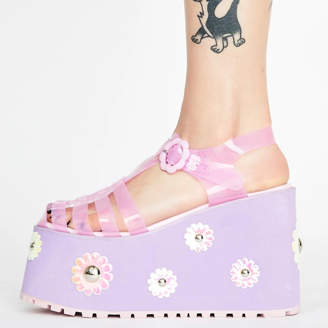 clear jelly platform sandals