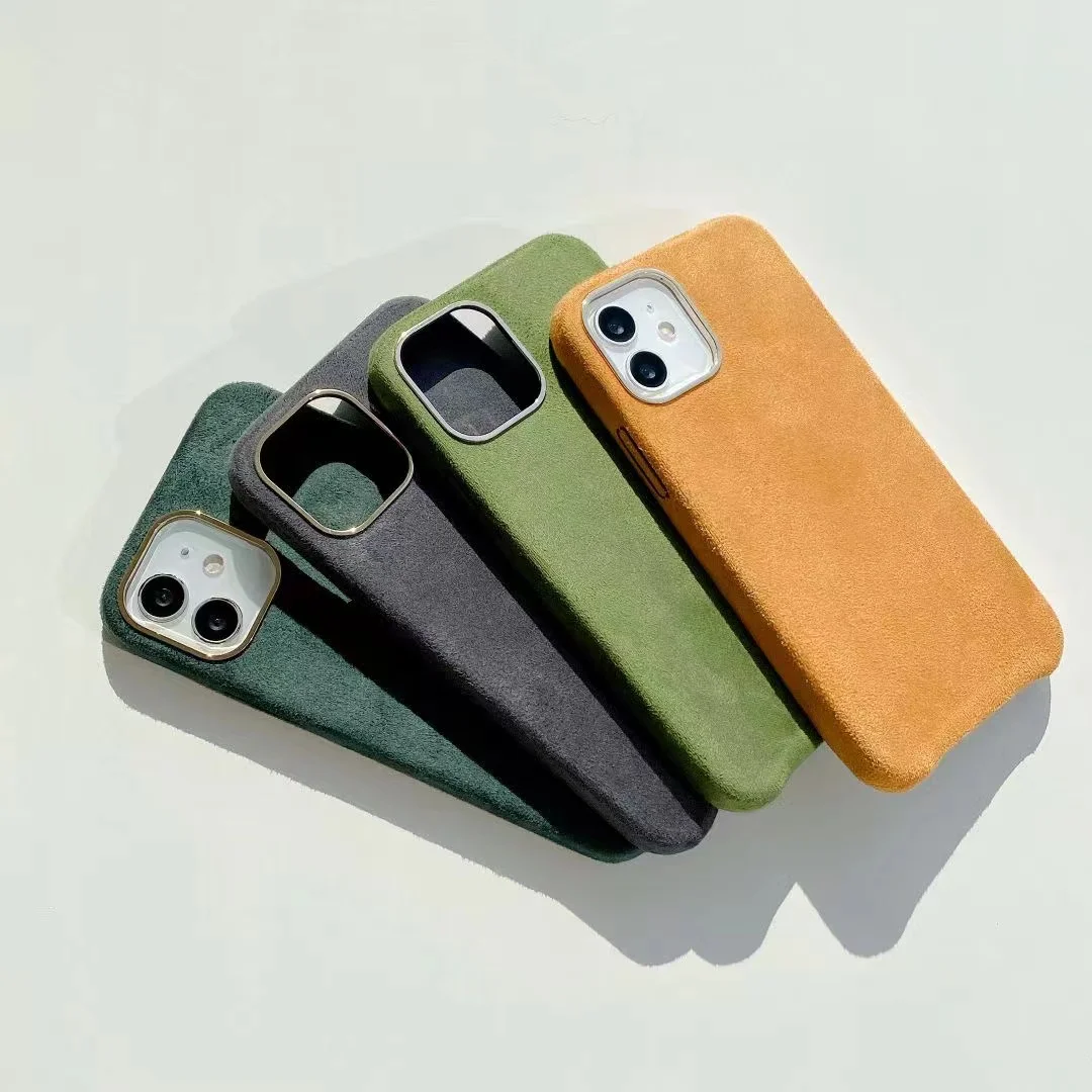 Luxury Warm Suitable For Winter Cashmere Leather Phone Case For iPhone 11 12 13 Pro Max Supercar Interior Business Style Cover