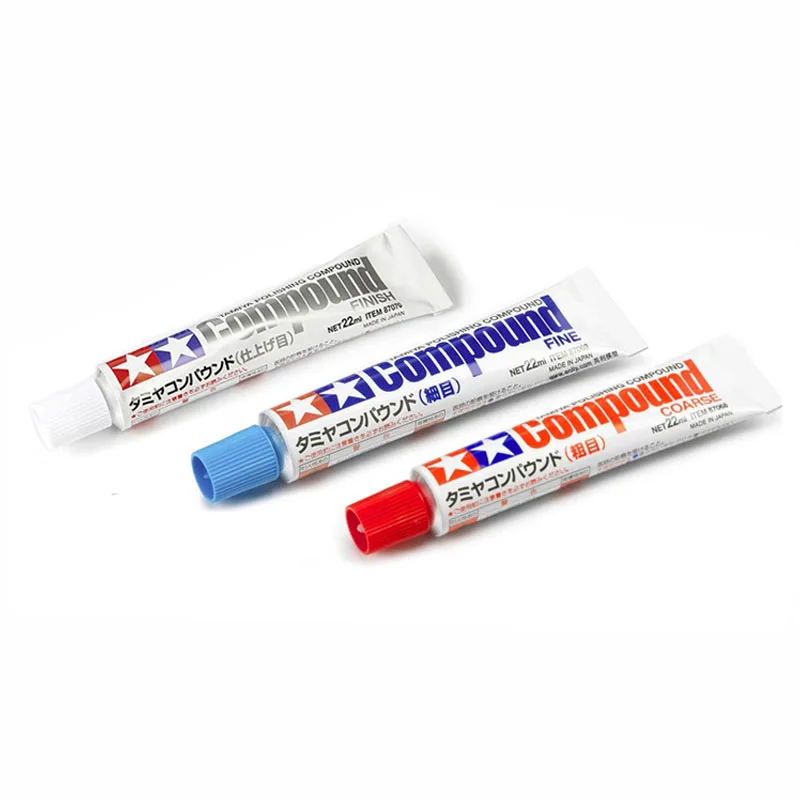 

TAMIYA 87068+87069+87070 Model Polishing Grinding Paste Set 3pcs 22ml Mirror Polishing Compound Kits Coarse/Fine/Finish