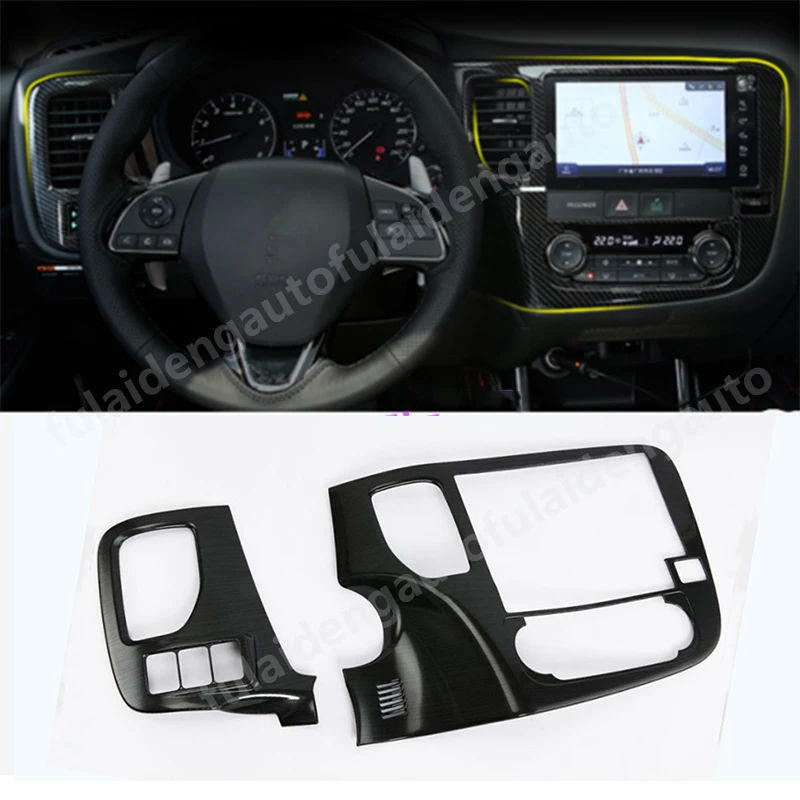 2 шт. для Mitsubishi Outlander- дерево зерна ABS gps навигационная Панель рамка отделка автомобиля аксессуары для укладки