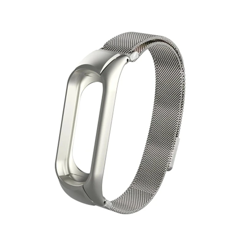 Silver Сменный ремешок для Xiaomi Band 3 с магнитной поглощающей сталью с двойной пряжкой - Цвет: Silver