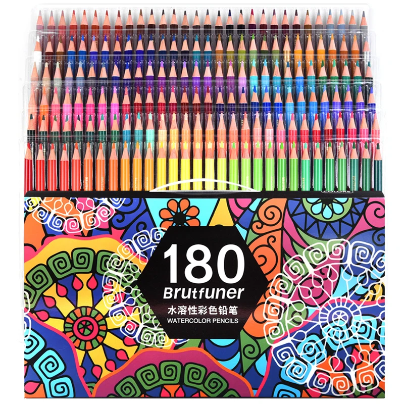 Multicolour 180 Colors Professional Watercolor Pencils Set Artist Painting  Sketching Wood Soft Color Pencil School Art Supplies