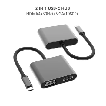 

USB C adapter, Haribol usb c hdmi adapter type c to hub VGA port, Type c to HDMI HUB usb adapter usb