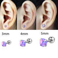 1PC 361L Surgical Steel Opal Tragus Cartilage Earring 16g End Ball  Cz Gem Round Tragus Cartilage Earring Piercing Body Jewelry 2