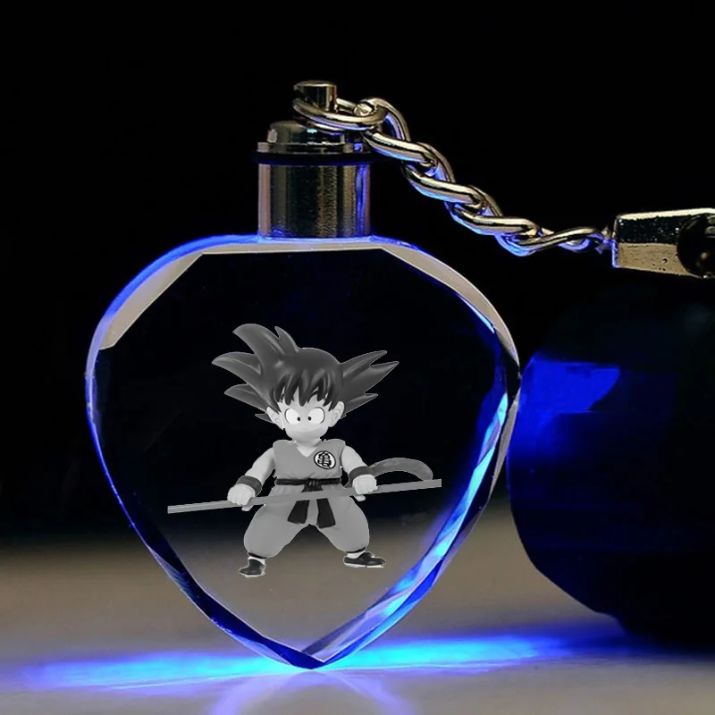 7 Аниме Dragon Ball брелок Сон Гоку Мастер Роши Тянь Шинхан куририн Вегета в форме сердца кристалл брелок милый забавный мультфильм - Цвет: 7