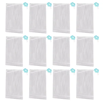 

12PCS Comfortable Soft Mesh Bag Soap Bag Foaming Net Body Cleaning Soap Saver