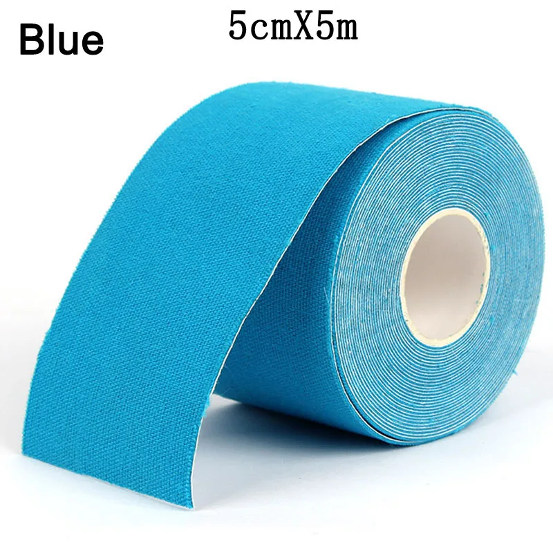 Blue Облегчение мышечной боли, кинезиологическая лента, рулон, Спортивная безопасность, эластичный спандкс, эластопласт, спортивное восстановление, фитнес, водонепроницаемый, хлопок - Цвет: Blue