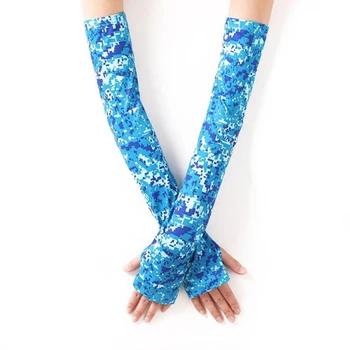 

Long Gloves Sun UV Protection Hand Protector Cover Arm Sleeves Ice Silk Sunscreen Sleeves Outdoor Arm Warmer Half Finger Sleeves