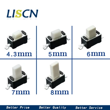 

50PCS 3*6*4.3/4.5/5 black and white touch switch SMD 2PIN micro button 3x6 full copper pin 10.0