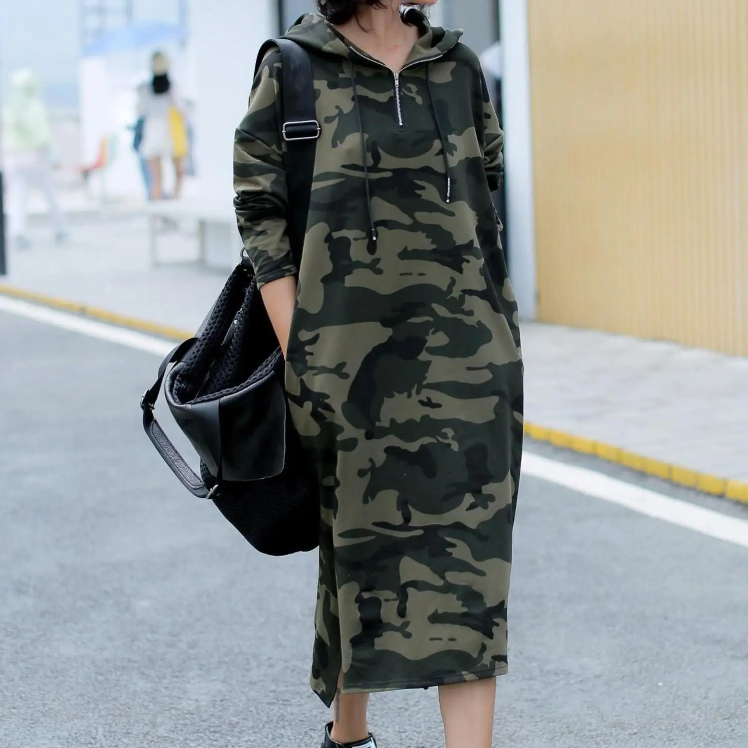 

Women Cotton Camouflage Printed Pullovers Sweatshirt Full Sleeve Long Hooded Hoodies Pullovers Tops Casual Sweatshirt