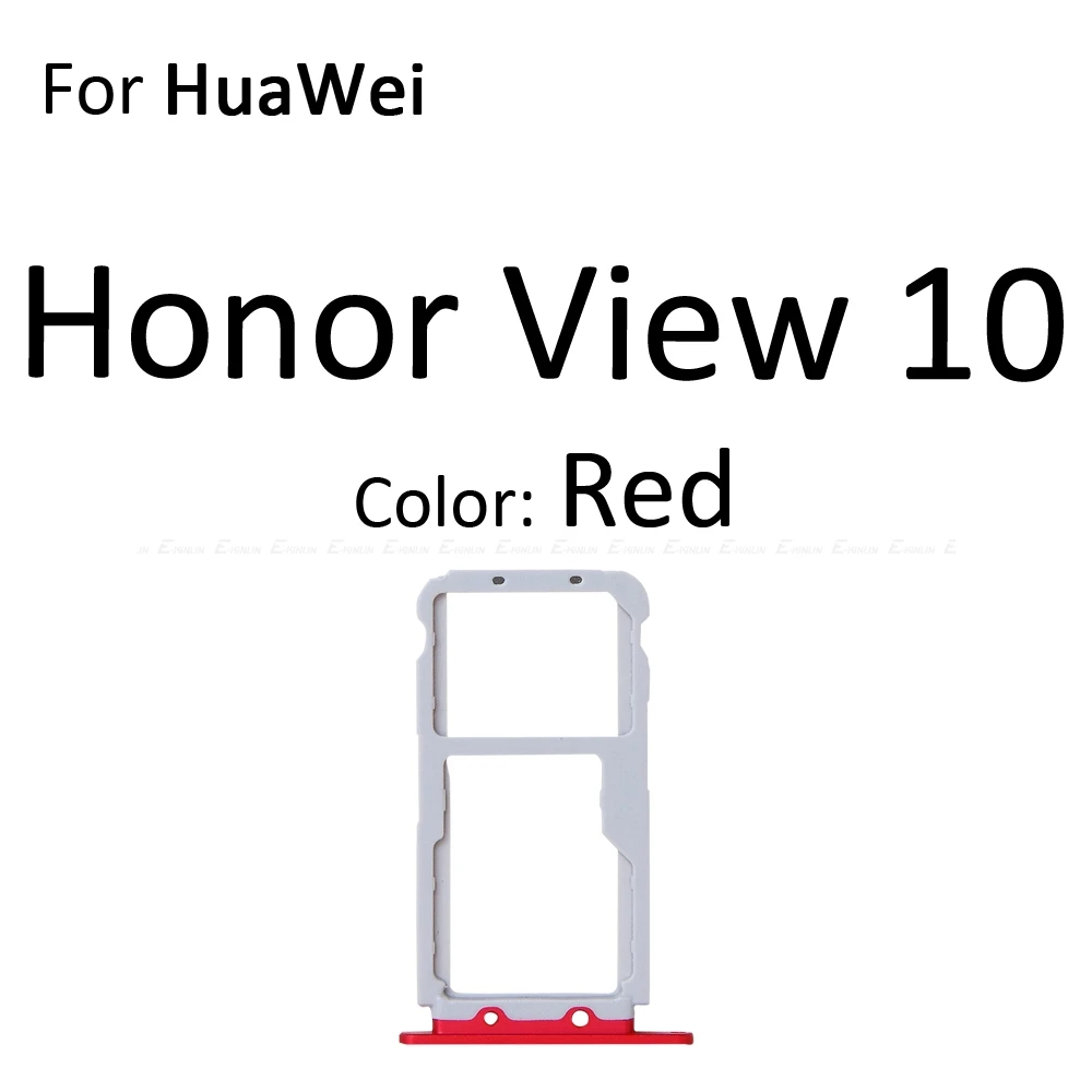 Сим-карты слот, разъем для лотка для устройства чтения sd-карт для HuaWei Honor вид 10 Lite 10i Micro SD Держатель для карт с разъемом контейнер - Цвет: For HonorView 10 Red