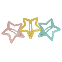 6 шт., яркие цвета, форма звезды, металлические детские заколки для волос, заколки для девочек, милые аксессуары для волос